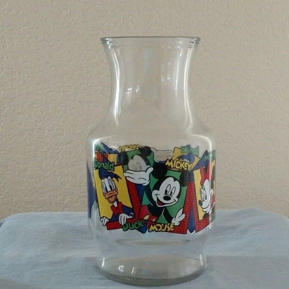 DISNEY JUICE CARAFE HAWKING GLASSWARE PITCHER MICKEY MOUSE - Picture 12 of 14